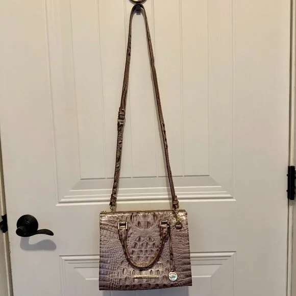 Brahmin Handbag/Purse, Pristine Melbourne, Metallic Silver - Picture 11 of 13